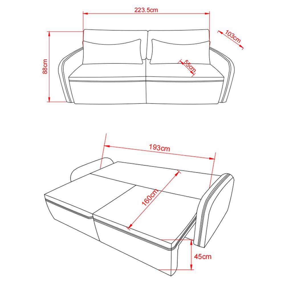 โซฟาเบด 3 ที่นั่ง BENETTA CREEMA สีน้ำตาลอ่อน