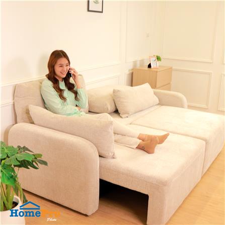 โซฟาเบด 3 ที่นั่ง BENETTA CREEMA สีน้ำตาลอ่อน_11