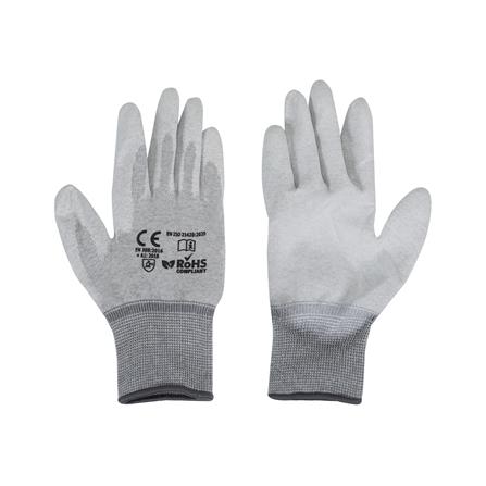 ถุงมือไนลอนเคลือบ PU DEXZON SIZE L สีขาว/เทา (แพ็ก 1 คู่)_0