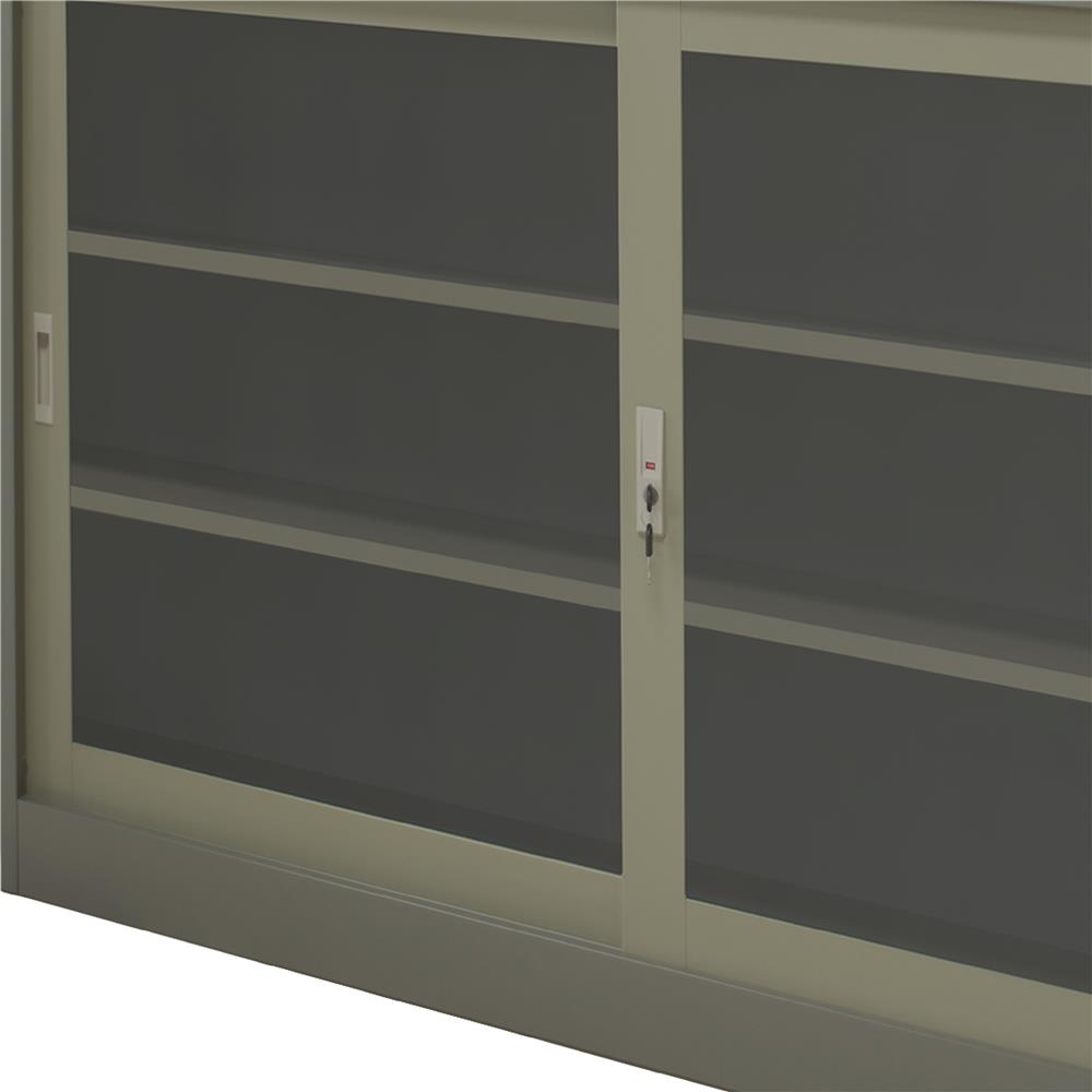 ตู้เหล็กบานเลื่อนกระจก WORKSCAPE ZDG-325 สีเทา