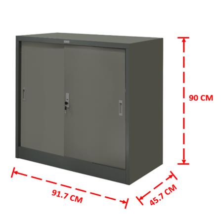 ตู้เหล็กบานเลื่อนทึบ WORKSCAPE ZDO-313 สีเทา_2