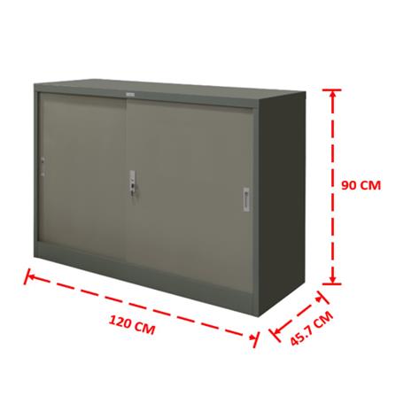 ตู้เหล็กบานเลื่อนทึบ WORKSCAPE ZDO-314 สีเทา_2