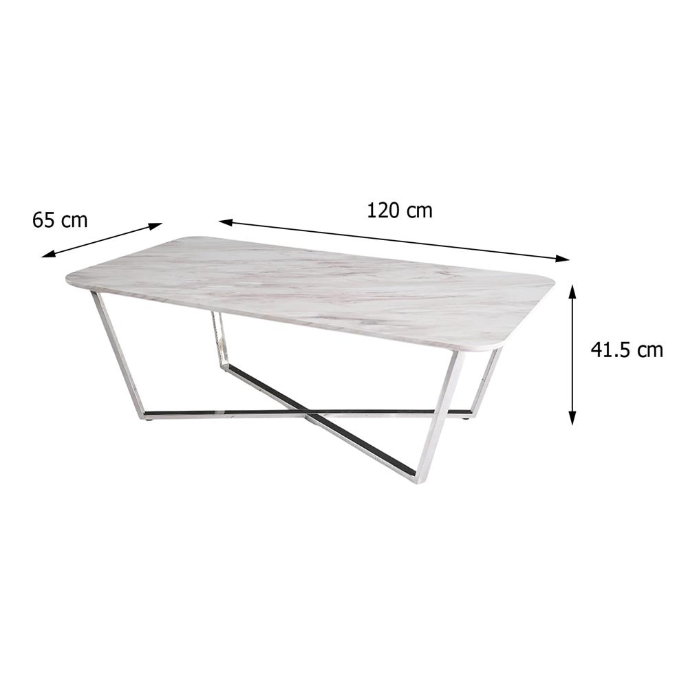 โต๊ะกลาง FURDINI CHARLOT-S 120 ซม. ลายหินขาว