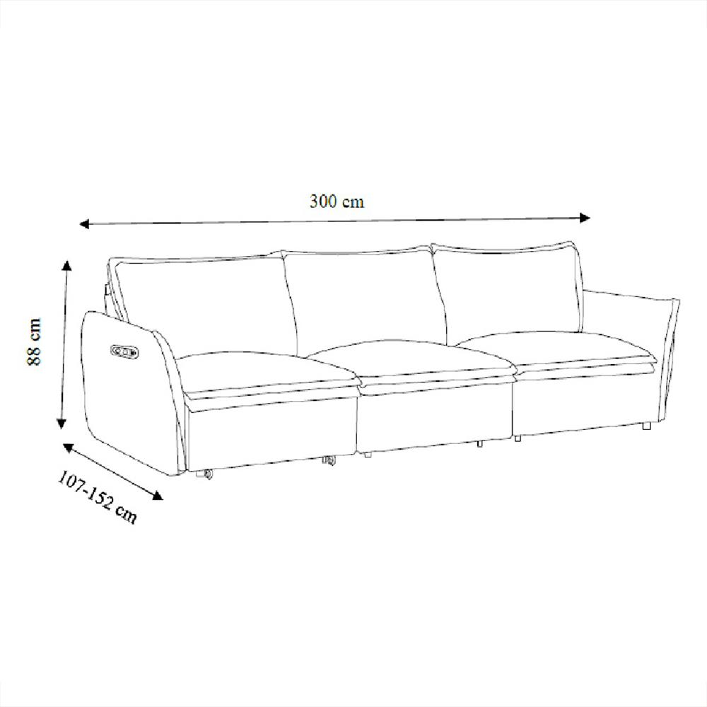 โซฟา 3 ที่นั่ง BENETTA PHILO สีเทา