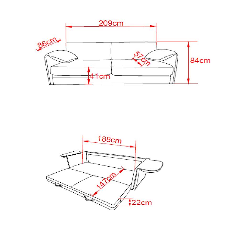 โซฟาเบด 3 ที่นั่ง FURDINI MOROCO สีน้ำตาล