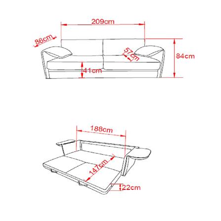 โซฟาเบด 3 ที่นั่ง FURDINI MOROCO สีน้ำตาล_6