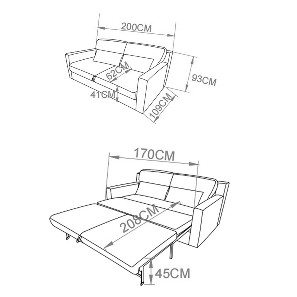 โซฟาเบด 3 ที่นั่ง BENETTA PANDORA สีเทาอ่อน