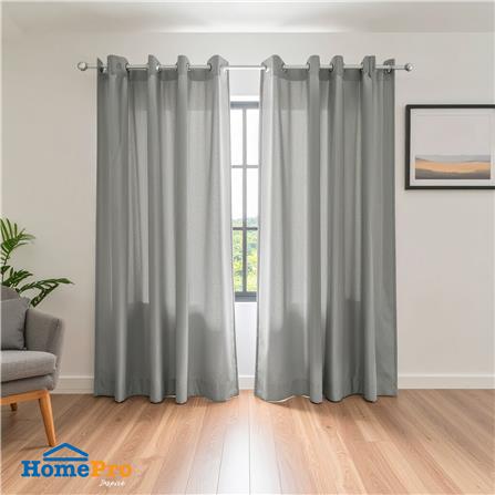 ผ้าม่านโปร่ง EYELET HOME LIVING STYLE SECRETA 140X220 ซม. สีขาว/ดำ_3