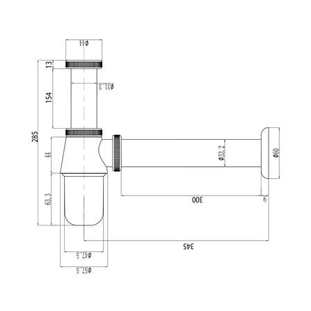 ท่อน้ำทิ้งอ่างล้างหน้ากระปุก DONMARK GL-5332 30 ซม._4