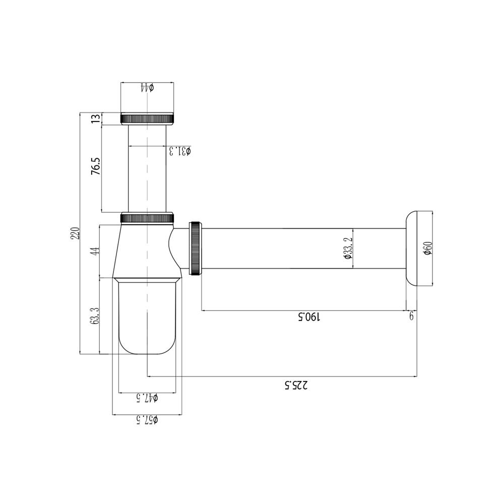 ท่อน้ำทิ้งอ่างล้างหน้ากระปุก DONMARK GL-5331 20 ซม.