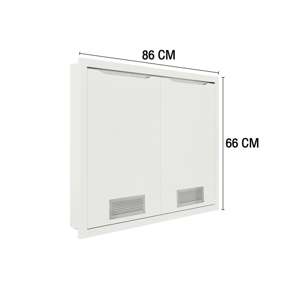 บานซิงค์คู่เกล็ดผสม MJ ECO 86x66 ซม. สี OFF WHITE
