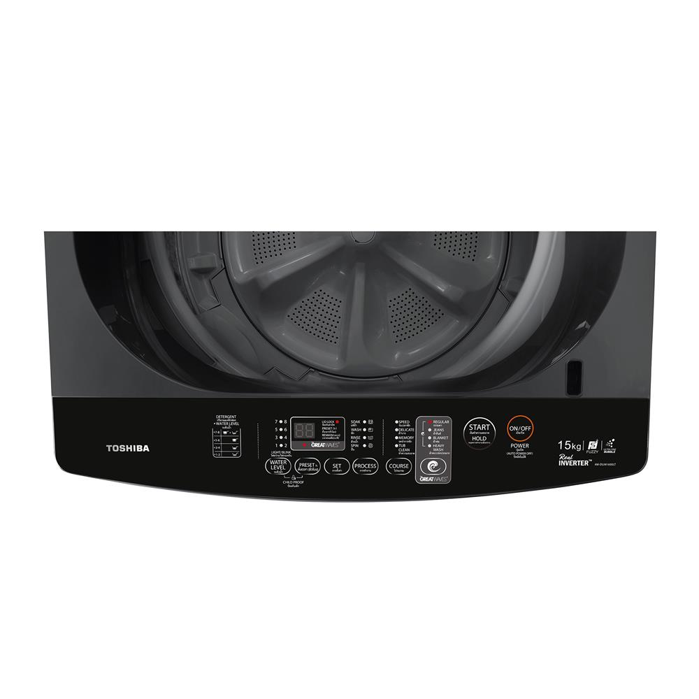 เครื่องซักผ้าฝาบน TOSHIBA AW-DUM1600LT(SG) PCR 15 กก. 680RPM อินเวอร์เตอร์ สีเงิน