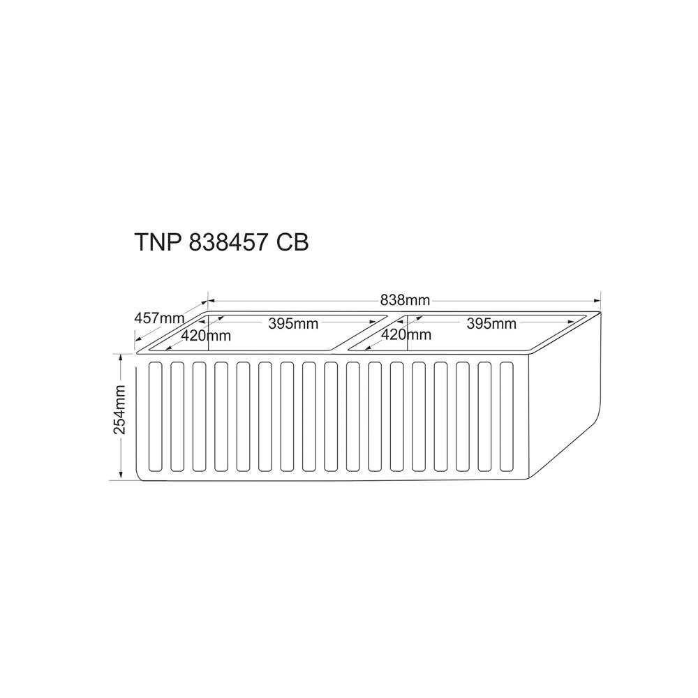 ซิงค์ฝัง 2 หลุม TECNOPLUS 838457 CB BK CE 83.8 ซม. สีดำ