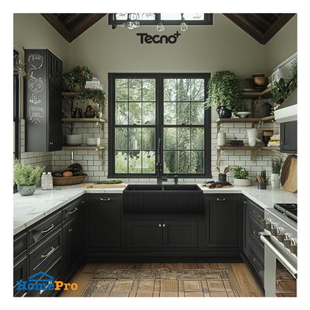 ซิงค์ฝัง 2 หลุม TECNOPLUS 838457 CB BK CE 83.8 ซม. สีดำ_3