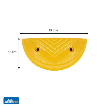 ปิดหัวท้าย ยางชะลอความเร็ว RIGHT 17x35x5 ซม. สีเหลือง (พร้อมพุ๊ก 2 ชิ้น)_4
