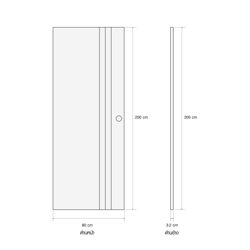 ประตูภายใน UPVC เจาะลูกบิด KING L3 80x200 ซม. สีซิลวา ไลท์