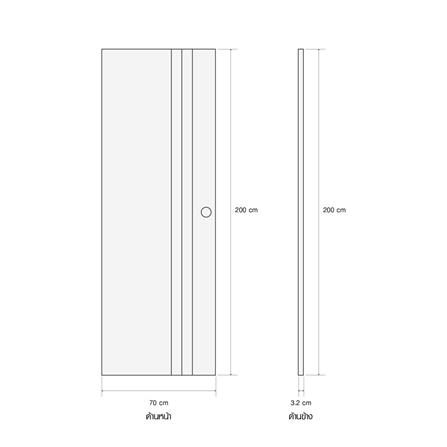 ประตูห้องน้ำ UPVC เจาะลูกบิด KING L3 70x200 ซม. สีไลท์ ซีเปีย_2