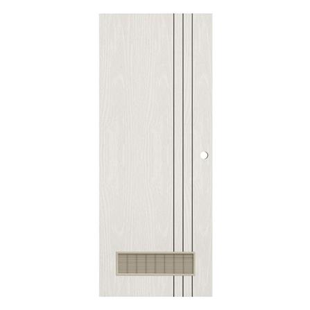 ประตูห้องน้ำ UPVC เจาะลูกบิด KING L3 เกล็ด 80x200 ซม. สีซิลวา ไลท์