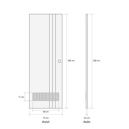 ประตูห้องน้ำ UPVC เจาะลูกบิด KING L3 เกล็ด 70x200 ซม. สีซิลวา ไลท์_2