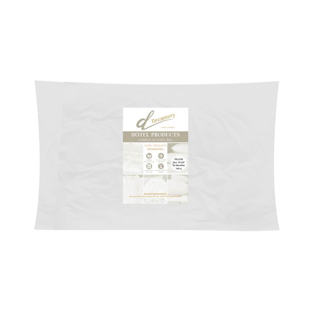 หมอนหนุน ไมโครไฟเบอร์ DREAMERY MICROFIBER 1000G. 19x29 นิ้ว สีขาว