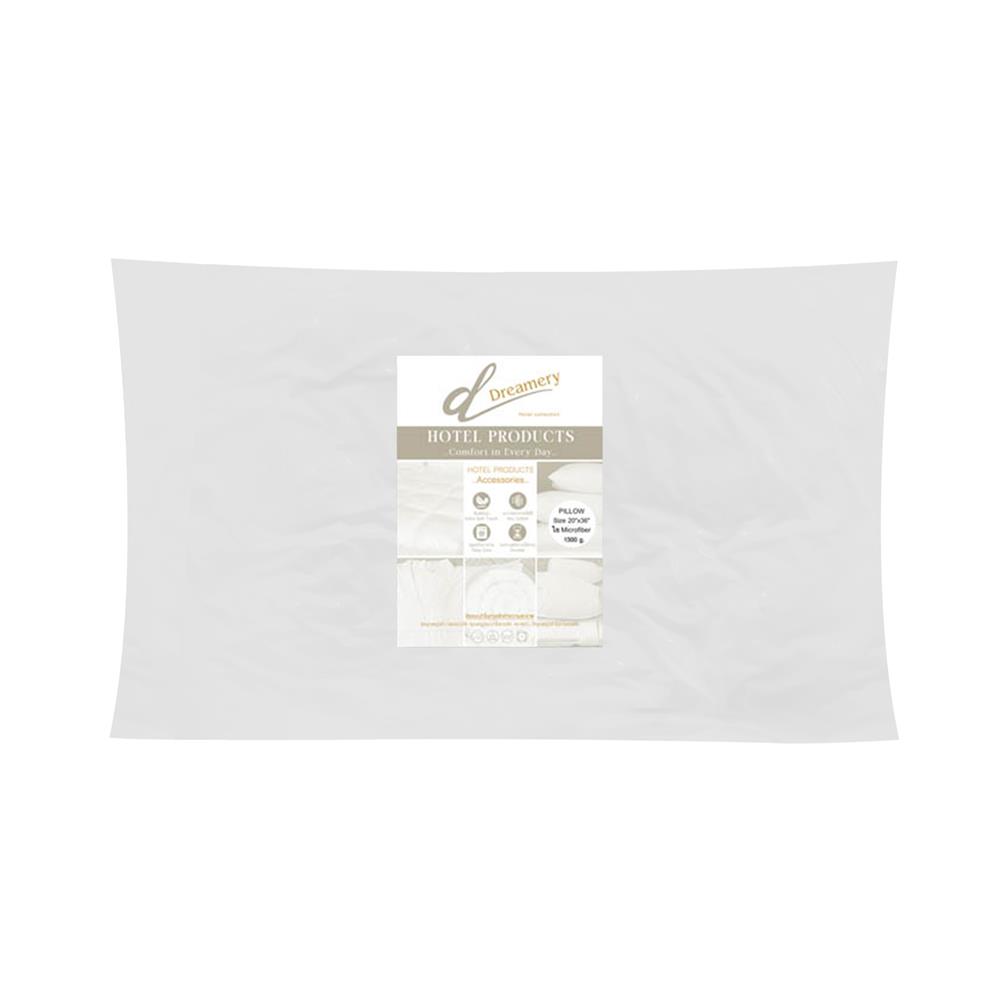 หมอนหนุน ไมโครไฟเบอร์ DREAMERY MICROFIBER 1300 G. 20x36 นิ้ว สีขาว