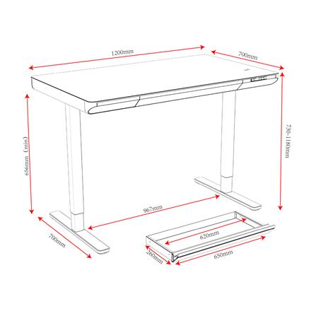 โต๊ะปรับระดับไฟฟ้า FURDINI VISTA THEA2D-FM1S2-1200L 120 ซม. สีไลท์ วอลนัท_7