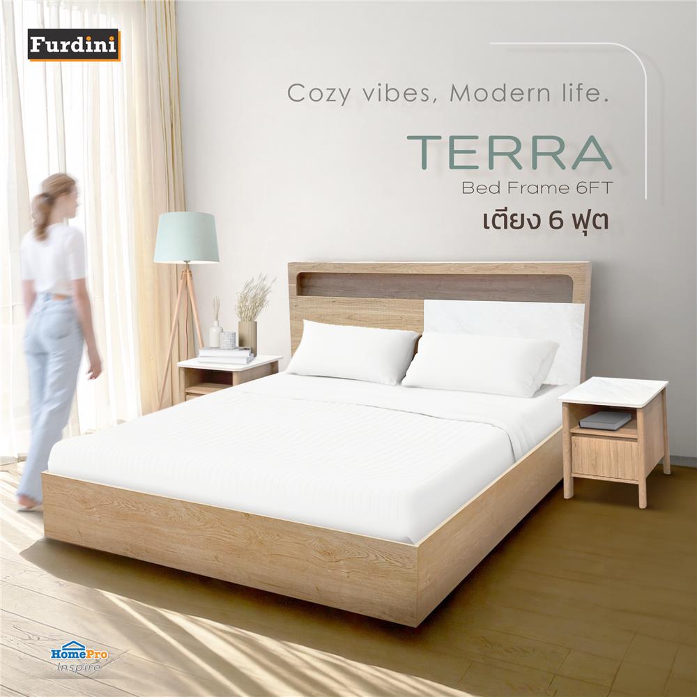 เตียง 6 ฟุต FURDINI TERRA สีโอ๊ค/ลายหิน