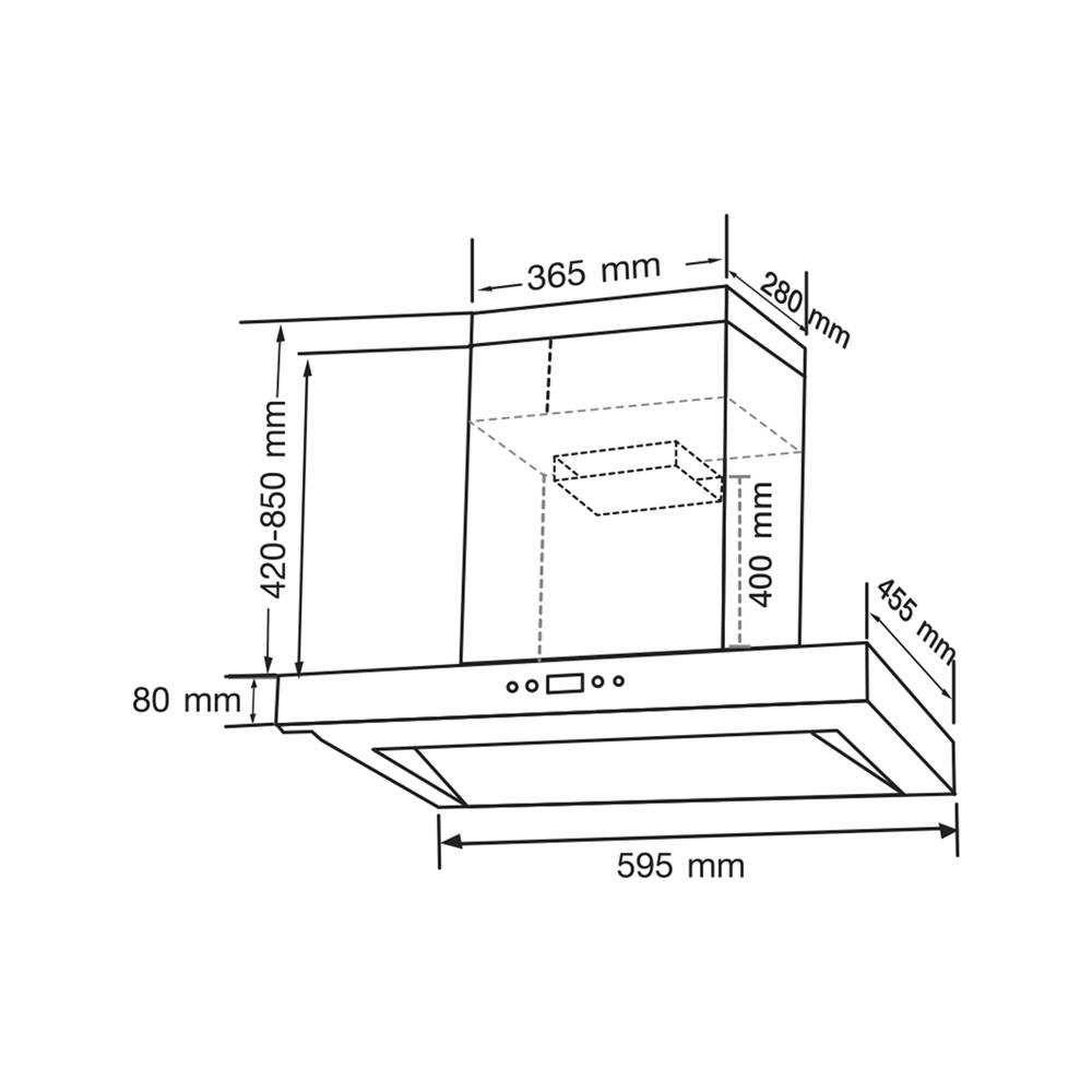 เครื่องดูดควันกระโจม AXIA C-BLACK60 60 ซม.