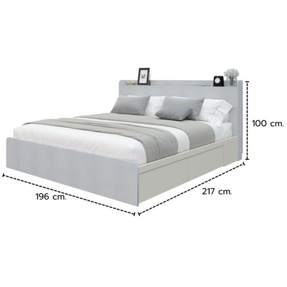 เตียง 6 ฟุต KONCEPT AIKO 19229385 สีครีม/ขาว