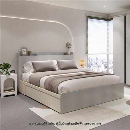 เตียง 6 ฟุต KONCEPT AIKO 19229385 สีครีม/ขาว_3
