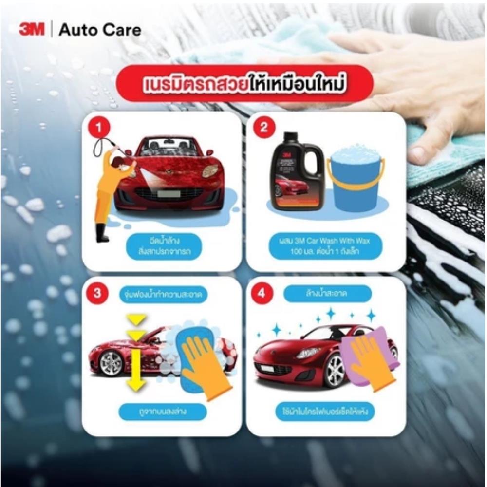 น้ำยาล้างรถยนต์พร้อมเคลือบเงา 3M PN39000W 1000 มล.