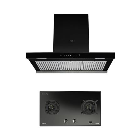 เตาฝัง+เครื่องดูดควัน AXIA ROSEE78-2G+C-BLACK90