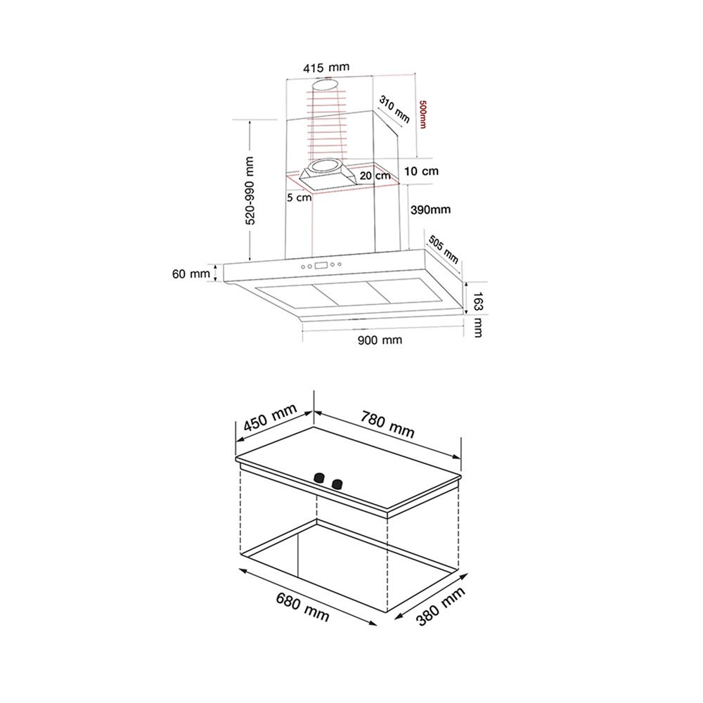 เตาฝัง+เครื่องดูดควัน AXIA ROSEE78-2G+C-SENSE90