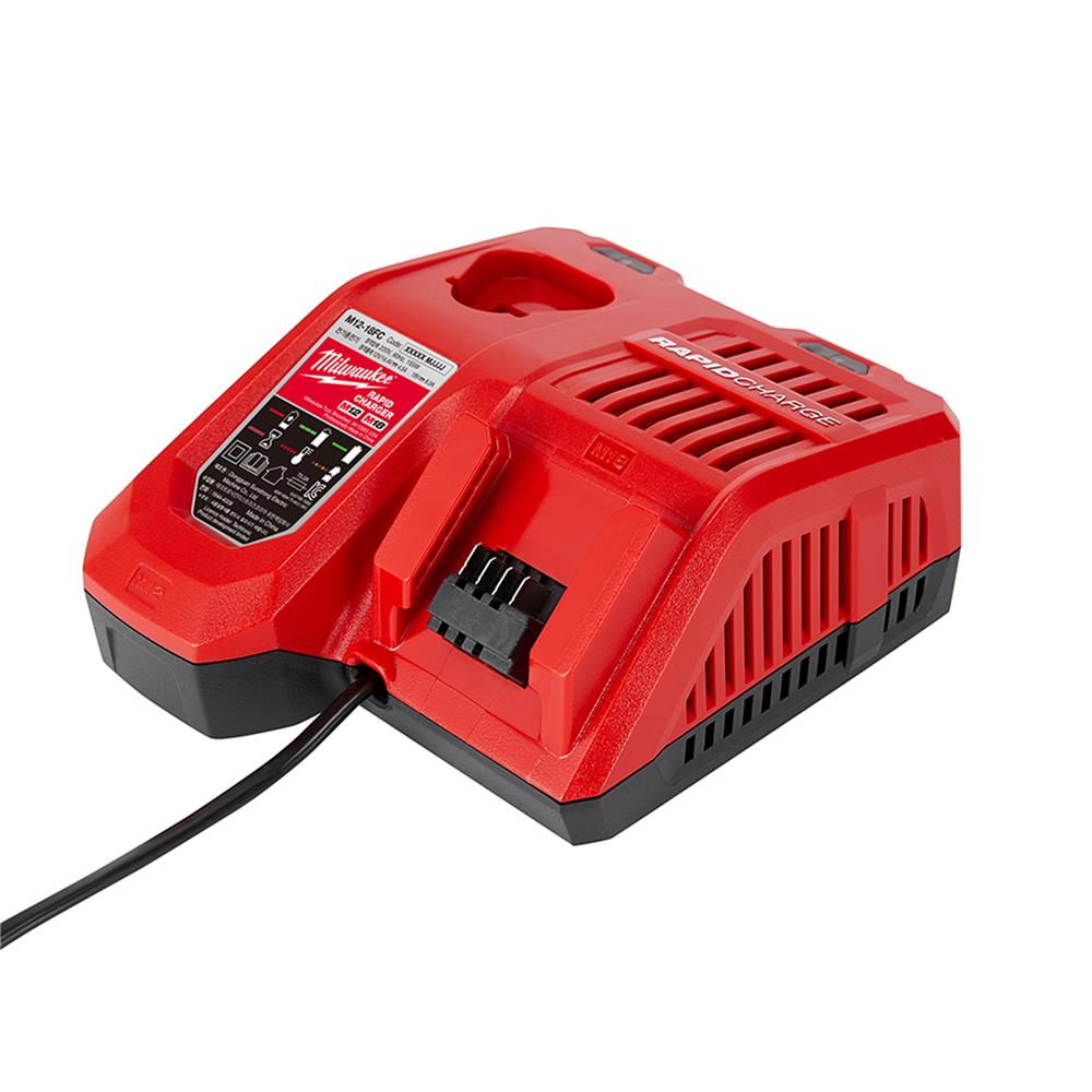 แท่นชาร์จแบตเตอรี่ MILWAUKEE M12-18FC แบบชาร์จเร็ว 12-18 โวลต์