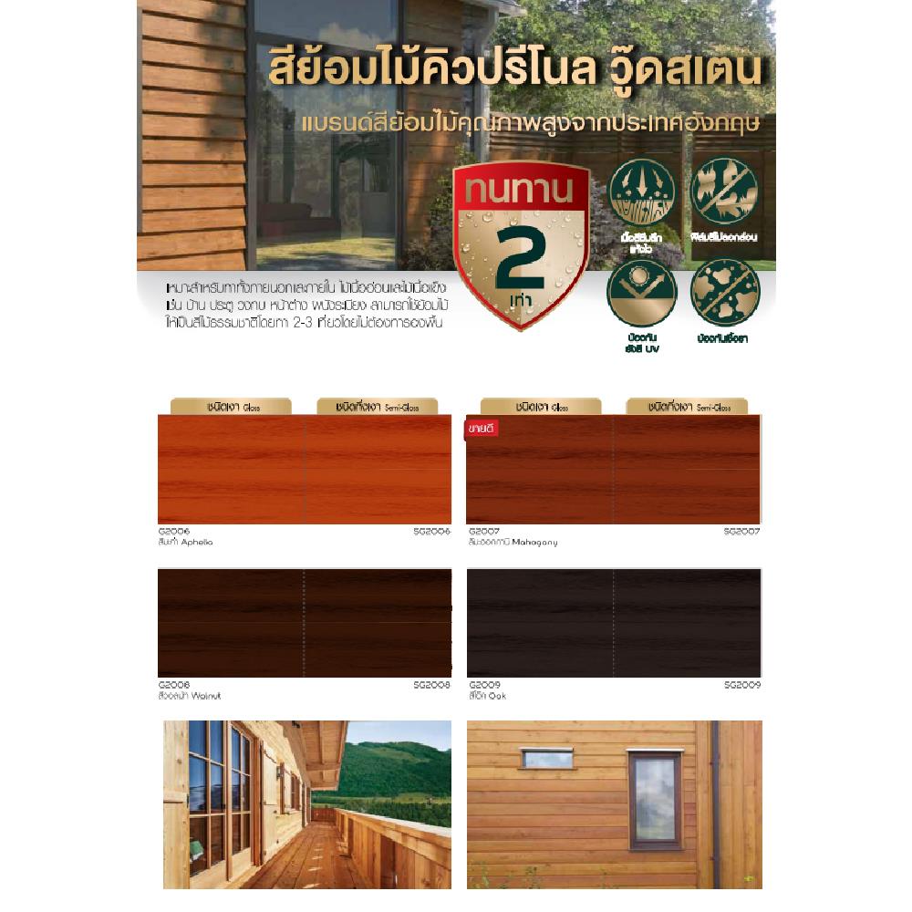 สีย้อมไม้ DULUX CUPRINO WOODSTAIN SG2007 สีมะฮอกกานี กึ่งเงา 1 แกลลอน