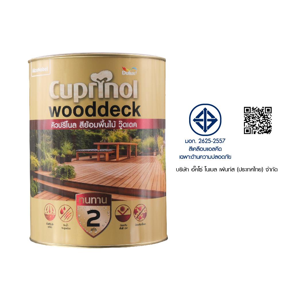 สีย้อมพิ้นไม้ ชนิดด้าน DULUX CUPRINO WOODDECK M2001 สีไม้สัก 1 แกลลอน
