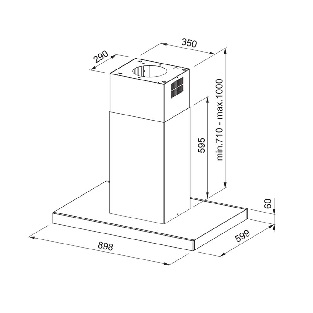 เครื่องดูดควันกลางห้อง FRANKE FCR925 I TCBKXS LED 90 ซม.