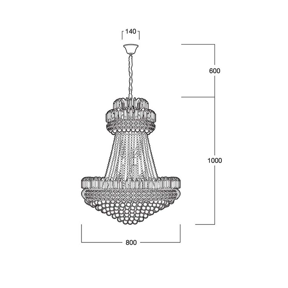 ไฟช่อ LUMAX 01-02988 สีทอง/ใส 24 หัว