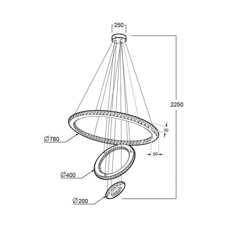 ไฟช่อ LED LUMAX 01-A0193 50 วัตต์ DAYLIGHT/COOL WHITE/WARM WHITE สีเงิน 3 หัว_3