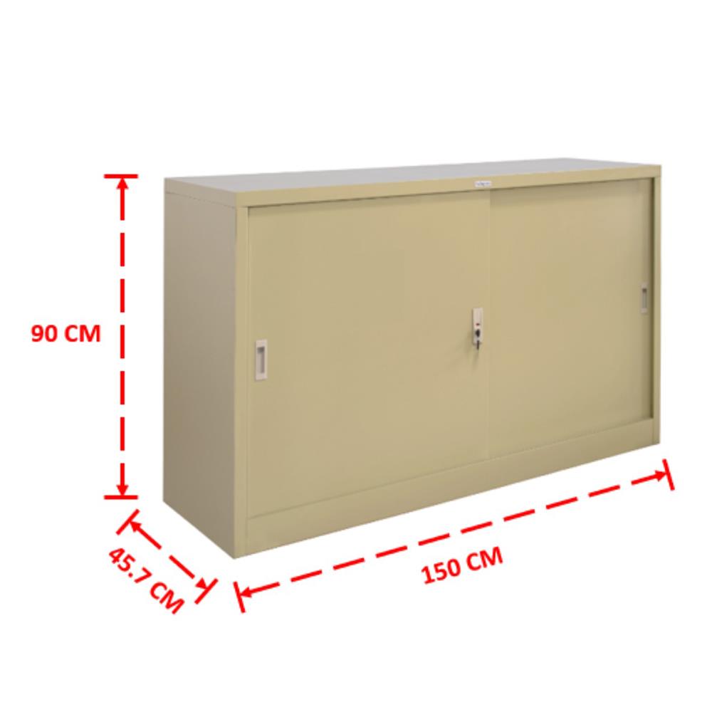 ตู้เตี้ยเหล็กบานเลื่อนทึบ WORKSCAPE ZDO-315 150 ซม. สีครีม