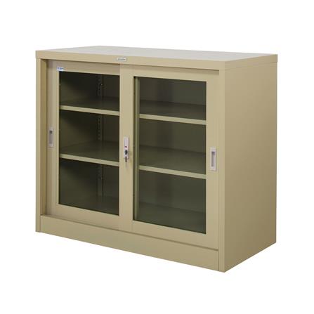 ตู้เหล็กบานเลื่อนกระจก WORKSCAPE ZDG-325 150 ซม. สีครีม_0