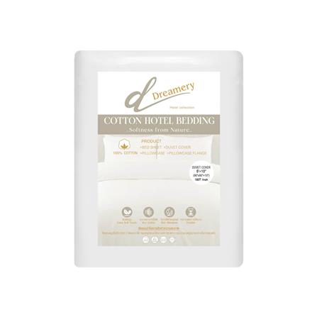 ปลอกผ้านวม DREAMERY CT180TN 90X90 นิ้ว สีขาว_1
