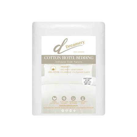 ปลอกผ้านวม DREAMERY CT SATEEN250TN 80X90 นิ้ว สีขาว_1