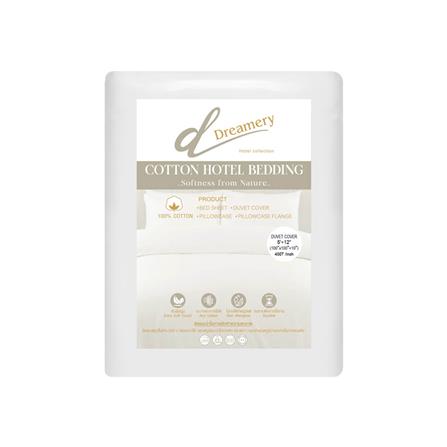 ปลอกผ้านวม DREAMERY CT SATEEN400TN 100X100 นิ้ว สีขาว_1