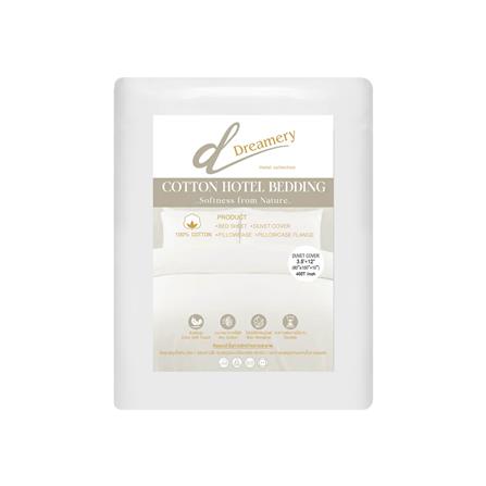 ปลอกผ้านวม DREAMERY CT SATEEN400TN 80X100 นิ้ว สีขาว_1