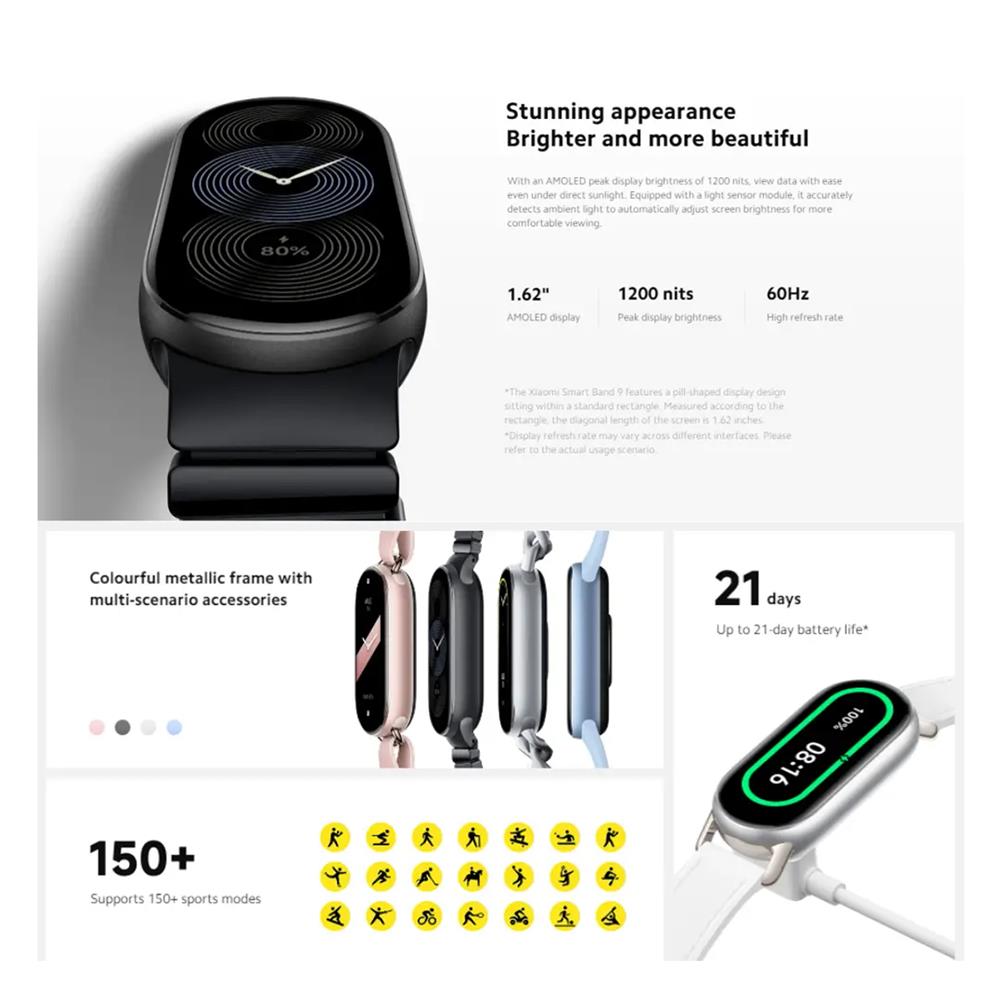 นาฬิกาอัจฉริยะ XIAOMI BAND 9 สีดำ