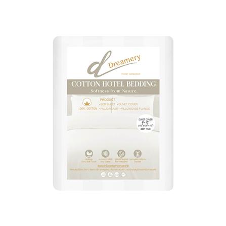 ปลอกผ้านวม DREAMERY CT STRIPE250TN 110X100 นิ้ว สีขาว_3