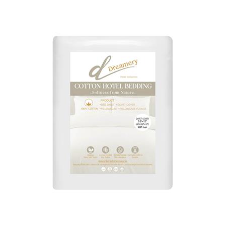 ปลอกผ้านวม DREAMERY CT SATEEN300TN 80X100 นิ้ว สีขาว_1