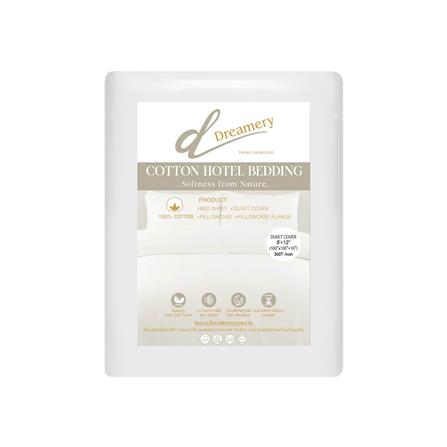ปลอกผ้านวม DREAMERY CT SATEEN300TN 100X100 นิ้ว สีขาว_1