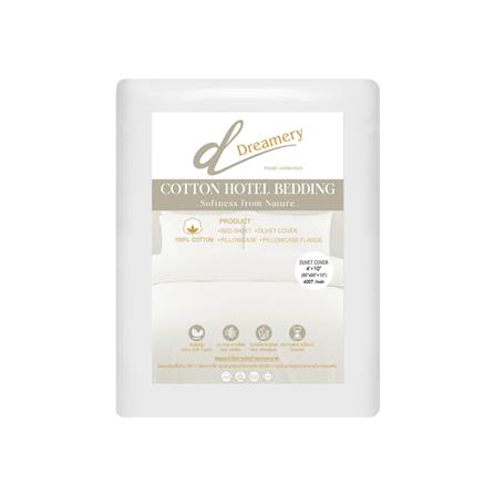 ปลอกผ้านวม DREAMERY CT SATEEN400TN 80X90 นิ้ว สีขาว_1